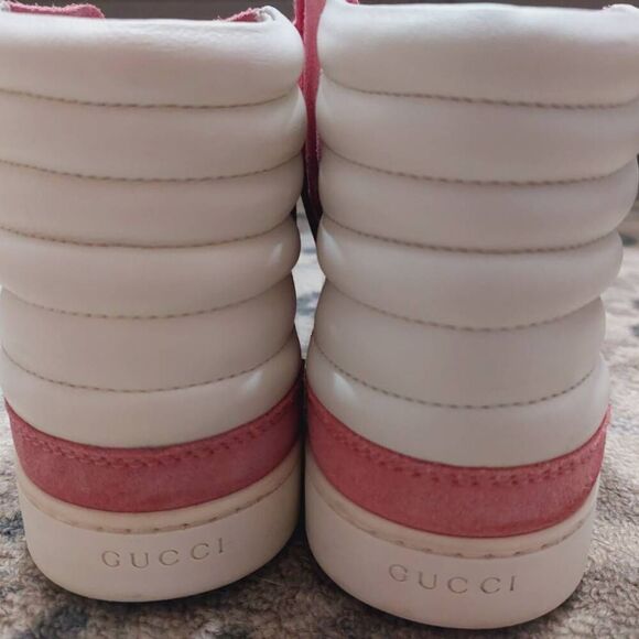 Authentic Gucci Pink Suede High Top Sneakers 36 EU / 5.5 US - Picture 6 of 16